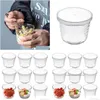 Bols Verre avec couvercles en plastique tasses de pudding transparents fruits récipieurs à vaisselle pour les collations de dessert à salade zer livraison de gouttes de stockage aliment