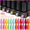 Платья Lylycute 129pcs/Set Gnail Gel Plick Colors Полу постоянного гибридного гелевого лака базовый верхний слой впитывает из ультрафиолетового светодиода DIY Art Nail Art