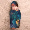 Filtar galaxmålning baby swaddle filt för född mottagning