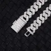 Yu Ying 14mm Baguettes Vvs Moissanite Diamond Solid Silver Necklace Cuban Link Chain for Hiphop Jewelry