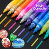 Acrylic Paint Pens 60 Color Markers Set Canvas Bag for Glass Porcelain Mug Wood Fabric Art Permanent Markers Brithday Gifts 240328