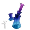 5,7 polegadas machos gradiente de vidro de 14 mm Bong Dab Rig Small Bubbler com tigela de vidro para fumar H5517