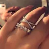 2021 Simple Fashion Jewelry Ins Top Sale Real Sterling Sier Pave White Sapphire CZ Diamond Eternity Sweet Cut Women Wedding Engagement Band Cross Ring Gift