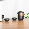 Teaware -sets Chinese stijl zwarte keramische buitenreisthee set een pot en vier kopjes auto draagbaar maken theepot cadeau