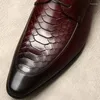 Scarpe per abiti da uomo in pelle genuina 2024 Black Italia Business Lace Up Formale Elegante Partito Oxford Schema Oxford Dimensioni 11 12