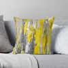 Almohada gris y amarillo Acrilyc Pintura Almohadas de almohadas estéticas