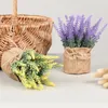 Flores decorativas simuladas em vasos artificiais com corda BONSAI BONSAI LAVANDA LAVÊNCIA