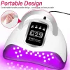 Connecteurs nouveaux puissants 66leds UV LED lampe à ongles pour le vernis à gel à ongles en acrylique avec une manucure de capteur intelligent haute capacité outil d'art nail