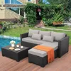 Camp Furniture Outdoor Sofa Allwetter-Anti-Rutsch-Kissen wasserdichte Deckungen Terrasse 3 Stück Set Garden Lounge Balkon