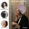 Towel Flower Pink Microfiber Bathroom Quick-Drying Hair Soft Shower For Woman Turban Bathing Tools