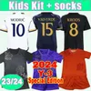 23 24 Modric Valverde Bellingham Kids Kit Soccer Jerseys 2024 Y-3 Kroos Alaba Vini Jr.Rodrygo Camavinga Tchouameni thuis weg 3e voetbal shirts