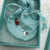 Brand de créateur Tiffays S925 Silver Enamel Love Ball Blue Heart Collier Fashion Pink Poly Pendant