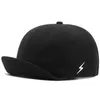 Ballkappen großer Kopf-Up-Turn-Peak-Snapback-Hut-Mann 5 cm Kurzkrempe Baseball Cap 55-60 cm 60-65 cm Q240403