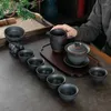 Teaware set Black Portable Tea Set Vintage Antique 6 Persons Infuser Yerba Mate Services Mug Terapot juego de te cup