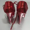 Chaussures habillées paillettes brillantes 15 cm Sexy Super High Heel Plate-forme Pole Dance / Performance Star / Modèle Wedding