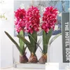 Decoratieve bloemen kransen levensecht zijden bloem hyacint kunstmatige planten met bb simatieblad gesimdeerde drop levering home tuin f dhdiv