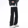 Мужские джинсы 2024spring показывают тонкие черные эластичные прямые брюки модные бренды широкие брюки с общеобразовательными ногами.
