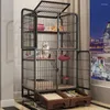 Porteurs de chats modernes cages en fer forgé à la maison à deux étages maison méchante méchante super grande bac à litière libère avec toilettes