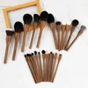 Beiyali Solid Wood Walnut Stor retro Loose Powder Honey Brush Highlight Blush Contour 240403