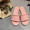 Designer Femmes Pantoufles plates Summer en cuir Flat Argyle Sandales décontractées Hôtel Hotel confortable Soft Drag Beach Resort Flats de haute qualité Plats de plage chaussures