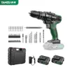 21V trådlös borr med Impact Electric Driller 30nm vridmoment Skruvmejsel WKS Liion Batteri Trådlösa Power Tools 38Inch Tanzu 240402