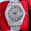 Relógio de diamante masculino Mecânico automático 2824 relógios Sapphire 41mm de aço com diamante completo Lady Watchwatch Montre de Luxe