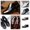 Toppdesigner Luxury Multi Style Leather Men Black White Casual Shoes, Stor storlek Business Dress Pointed Tie Up Wedding Shoe