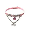 Catene Y2K Collana rosa girocollo GOTH GOTH REGOLABILE CUPPY BONE CAMPIO PENDANT COLLAR CATTERA GIETTÀ