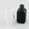 Opslagflessen 12 x 30 ml vierkant Wit zwart helder vorst glas druppel 1 oz etherische oliebak met zilveren druppelaar