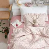 Корейская винтажная цветочная печать рюшатковая хлопковая детская одежда детская детская детская кроватка крышка для кроватки для одеяла 240325