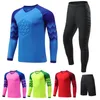 Andere Sportartikel Männer Kid Football Torhüter Uniform Schutzschwamm Long Sleeve Soccer Training Torhüter Top Fußball -Trikothose Custom 230626