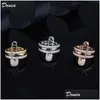 Band Rings Donia Jewelry Luxury Ring Exaggerated Three-Ring Copper Inlaid Fl Of Zircons European And American Creative Designer Gift Dh7Bp