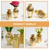 Vases 2 PCS Small Golden Vase Roses Terrarium Decor Centorpiece Table MODERNE EAU EXTÉRIEUR EXTÉRIEURS ET DÉCORATIVE POUR LE SOIR