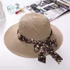 Brede rand hoeden emmer hoeden nieuwe mode dames zon hoed gloednieuwe dames zomers lint lafitische stro hoed strandhoed brede brim somberos reisvakantie 240407
