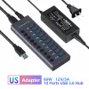 Hubs USB 3.0 HUB SNETKET PRZEŁĄCZ 10 Port koncentrator Multitap Multiports Docking Station ładowarka wielokrotne zasilacz Multicontacto