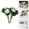 Flores decorativas 2 pcs mini plantas artificiales simulación de loto decoración po accesorios de la vida bouquet blanca