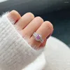 Anelli a grappolo Maoshishi S925 Ring Phy Women's Ring Pink Diamond Series 5A8A GEOMETRIC CUORE CUORE ZIRCON