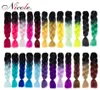 Nicole Two Tone Synthetic Fiber Braiding Crochet Jumbo Braids 24 polegadas 100g Rainbow ombre Tone Color Braiding Hair3316159