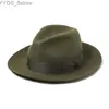 Wide Brim Hats Bucket Wool Fedora Hat Unisex Adult Fashion Trilby Popular Headwear Mens yq240407