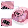 Kits 78w Uv Lamp Nail Dryer Colorful Mirror Diamond Nail Lamp Pro Uv 39leds Nail Gel Quick Dry Device for Manicure Timer Lcd Display