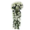 Flores decorativas de festa videira pendurada reutilizável guestia artificial guirlanda de cor roxa para casamento interno/externo