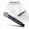 Microphones True diversity!!!UR200 Professional 2channel UHF Wireless handheld Microphones System Automatic Frequency for Stage Church