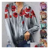 Blouzen voor dames shirts mode 3D bloemen bedrukte dames kleding 2022 lente nieuwe streetwear casual losse lange mouw plus size 5xl dhbns