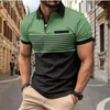 Summer New Men's high quality Polo shirt with lapel Short sleeve casual print Business Fashion European size Polo shirt S-3XL
