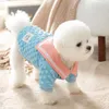 Abbigliamento per cani Navy Collar per animali domestici Candy Color Due Gambe Abibiti 2024 Cucciolo inverno SCHNAUZZA Cappotto Leashable XS-XL