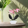 Dekorativa blommor konstgjorda blommor simulering phalaenopsis badrum dekorationer små falska bonsai