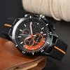 Watchmen 2024 Men kijken Nieuwe Watch Top Waterdichte rubberen horlogeband Business Casual Quartz Watch Men's Three Eyes Multifunction Chronograph FR-01