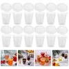 Disposable Cups Straws 50 Pcs Drink Cup Portable Drinking Party Coffee Lids Pp Decorative Water Packing Clear Beverage