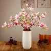 Decoratieve bloemen 10 hoofden echte touch magnolia bloem kunstmatige tak nep zijden planten woonkamer decoratie bruiloft boeket