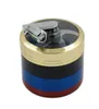 Whole Colorful Grinders 4 Layers Diameter 63mm Handle Hand Crank Grinders Herb Grinder Rainbow Style Tobacco Grinders For Smok9994190